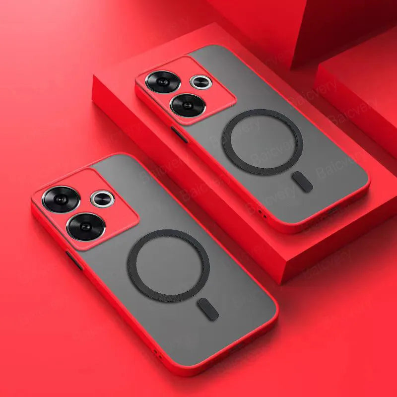 Infinix Hot 30 4G X6831 Case With Magnetic Sticker Matte TPU Protective Shockproof Cover