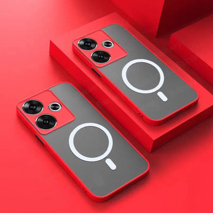 Infinix Hot 30 4G X6831 Case With Magnetic Sticker Matte TPU Protective Shockproof Cover