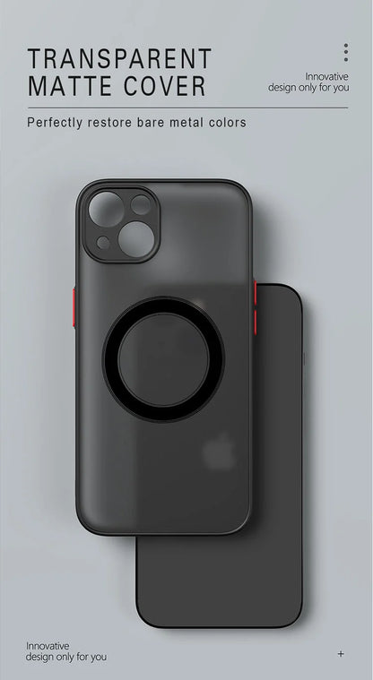 Luxury Matte Magnetic For Magsafe Wireless Charge Case For iPhone 16 15 14 13 11 12 Pro Max Mini 16 Plus XS Max XR X Armor Cover