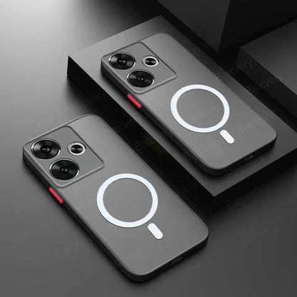 Infinix Hot 30 4G X6831 Case With Magnetic Sticker Matte TPU Protective Shockproof Cover