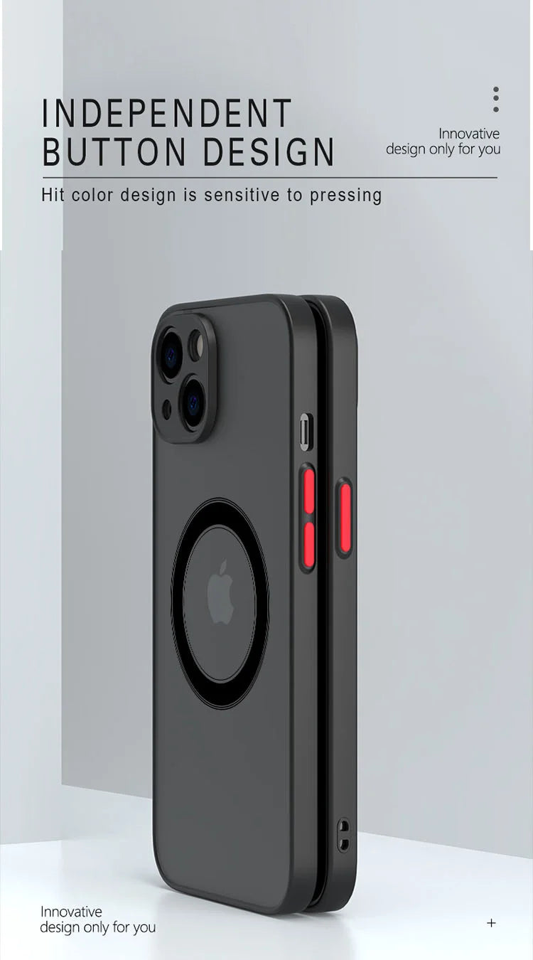 Luxury Matte Magnetic For Magsafe Wireless Charge Case For iPhone 16 15 14 13 11 12 Pro Max Mini 16 Plus XS Max XR X Armor Cover