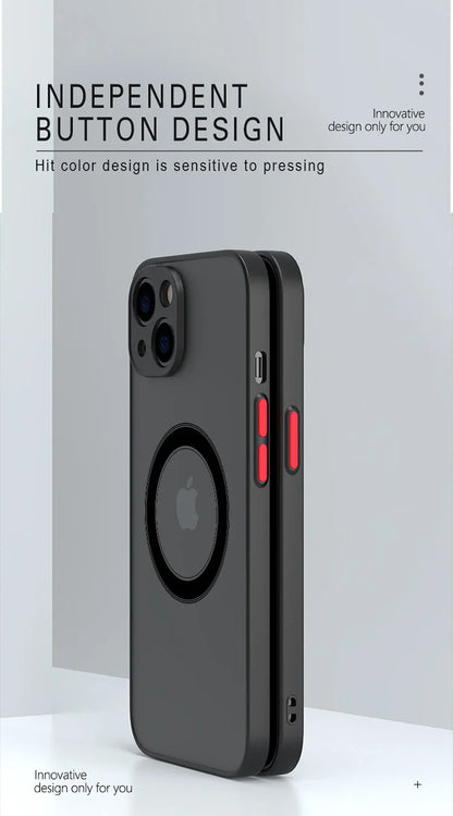Luxury Matte Magnetic For Magsafe Wireless Charge Case For iPhone 16 15 14 13 11 12 Pro Max Mini 16 Plus XS Max XR X Armor Cover