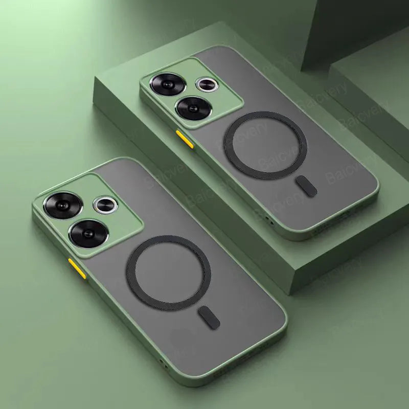 Infinix Hot 30 4G X6831 Case With Magnetic Sticker Matte TPU Protective Shockproof Cover