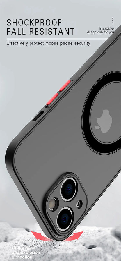 Luxury Matte Magnetic For Magsafe Wireless Charge Case For iPhone 16 15 14 13 11 12 Pro Max Mini 16 Plus XS Max XR X Armor Cover