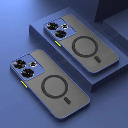 Infinix Hot 30 4G X6831 Case With Magnetic Sticker Matte TPU Protective Shockproof Cover