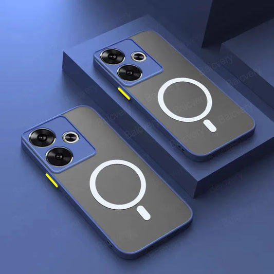 Infinix Hot 30 4G X6831 Case With Magnetic Sticker Matte TPU Protective Shockproof Cover