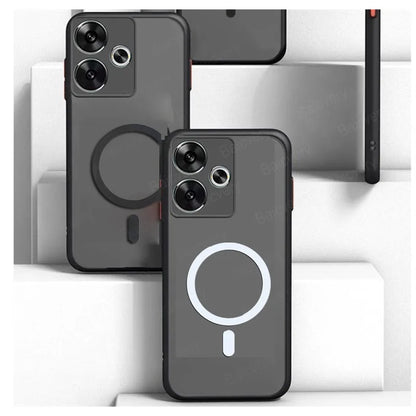 Infinix Hot 30 4G X6831 Case With Magnetic Sticker Matte TPU Protective Shockproof Cover