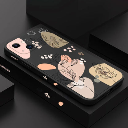 Abstract Plants Flower Silicone Phone Case for iPhone 14 15 16 Pro Max Case iPhone 11 13 12 Pro Max 7 8 Plus XS Shockproof Cover