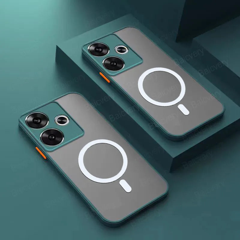 Infinix Hot 30 4G X6831 Case With Magnetic Sticker Matte TPU Protective Shockproof Cover